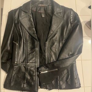 Black leather jacket